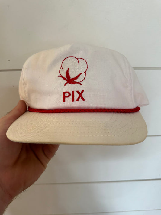 Pix white buckle back hat